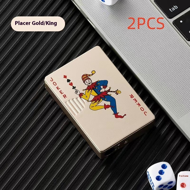 Poker Card Metal Windproof Straight Forward Creative Personalized Lighter